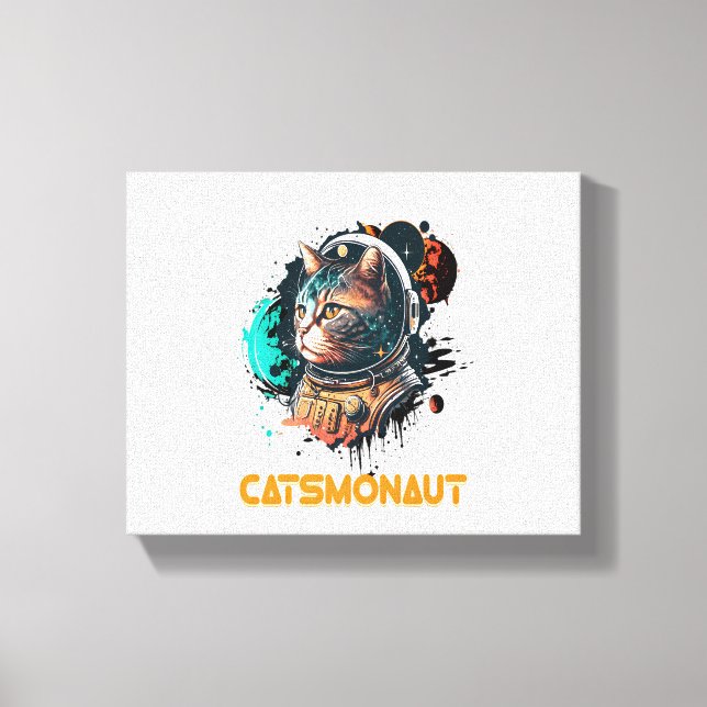 Katsmonaut astronaut - eller rymdkatat canvastryck (Framsida)