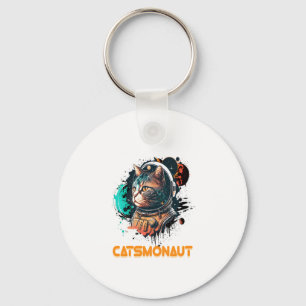 Katsmonaut astronaut - eller rymdkatat nyckelring