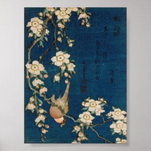 Katsushika Hokusai 葛 飾 北 斎 Goldfinch och Cherry Tr Poster