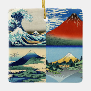 Katsushika Hokusai - 36 vyer av berget Fuji Julgransprydnad Keramik