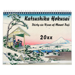 Katsushika Hokusai - 36 vyer av berget Fuji Kalender