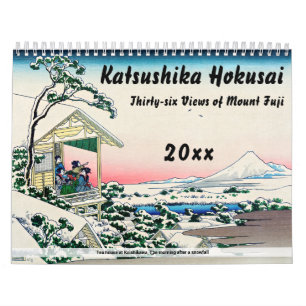Katsushika Hokusai - 36 vyer av berget Fuji Kalender