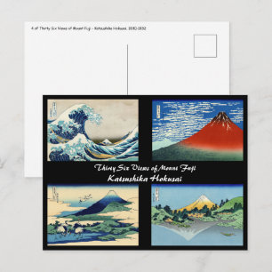 Katsushika Hokusai - 36 vyer av berget Fuji Vykort