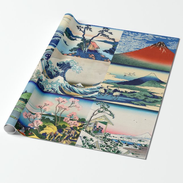 Katsushika Hokusai - 36 vyer av Mt Fuji Selection Presentpapper (Utrullad)