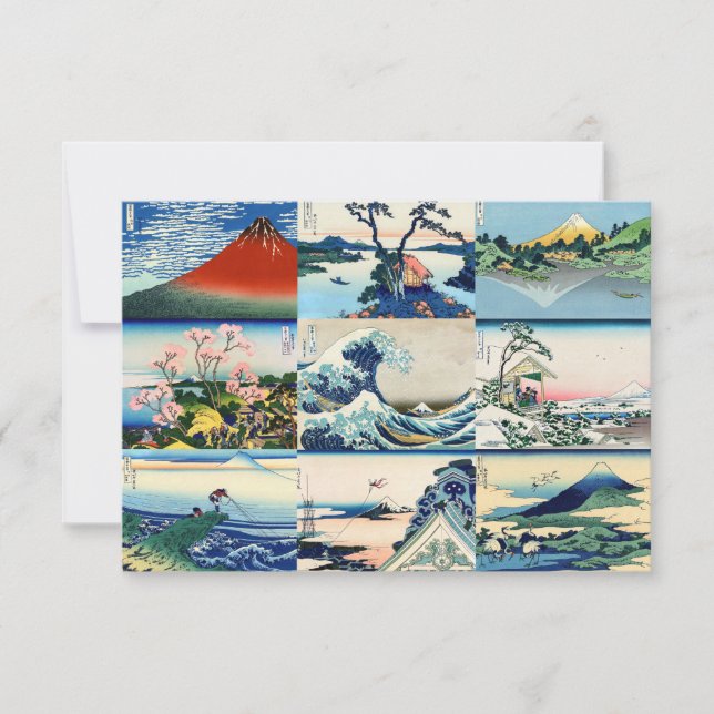 Katsushika Hokusai - 36 vyer av Mt Fuji Selection Tack Kort (Framsida)