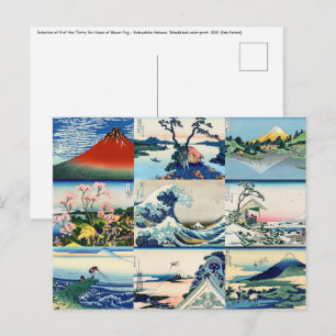 Katsushika Hokusai - 36 vyer av Mt Fuji Selection Vykort