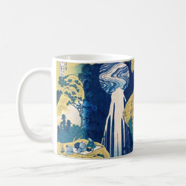 Katsushika Hokusai - Amida Falls Kaffemugg (Vänster)