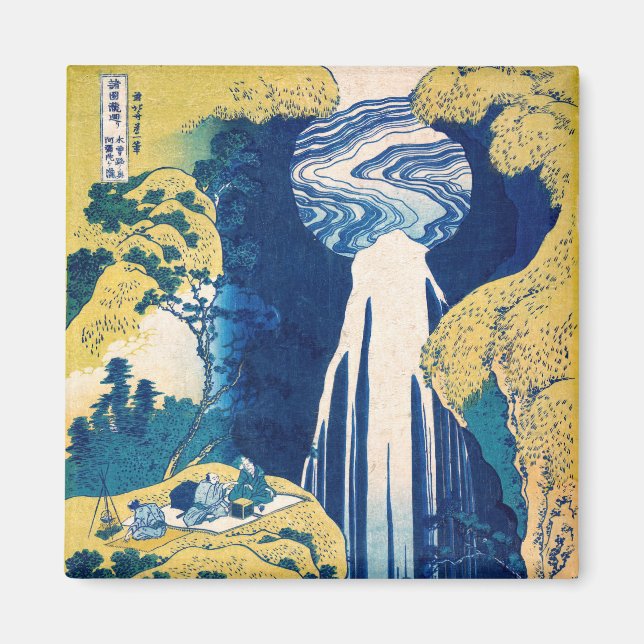 Katsushika Hokusai - Amida Falls Magnet (Framsidan)