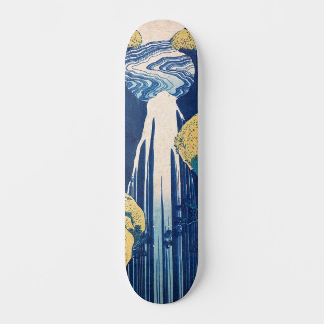 Katsushika Hokusai - Amida Falls Mini Skateboard Bräda 18,5 Cm (Framsida)