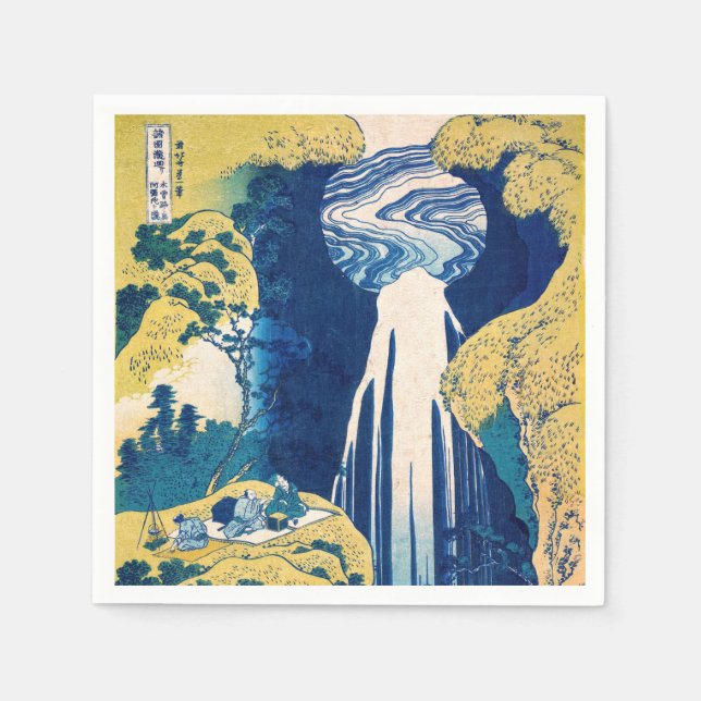 Katsushika Hokusai - Amida Falls Pappersservett (Framsidan)