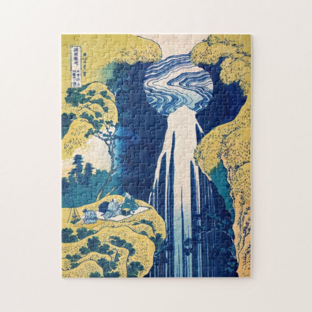 Katsushika Hokusai - Amida Falls Pussel (Vertikal)