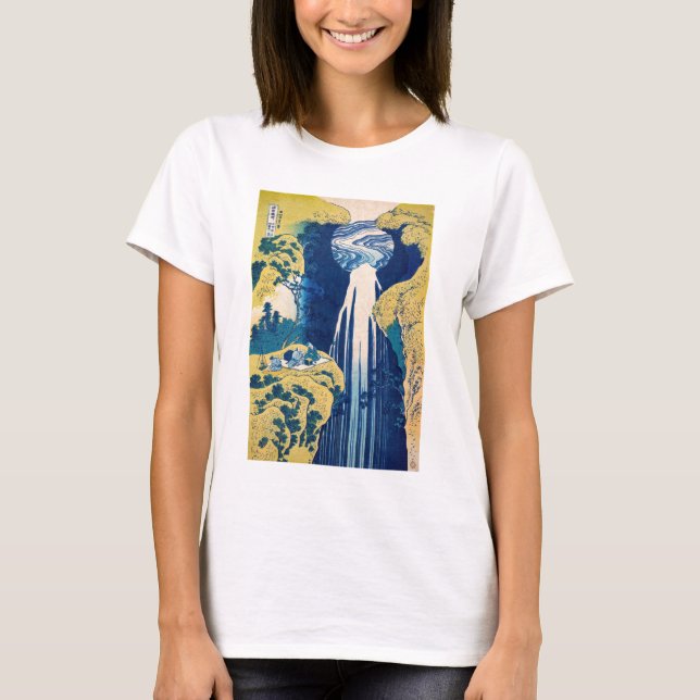 Katsushika Hokusai - Amida Falls T Shirt (Framsida)