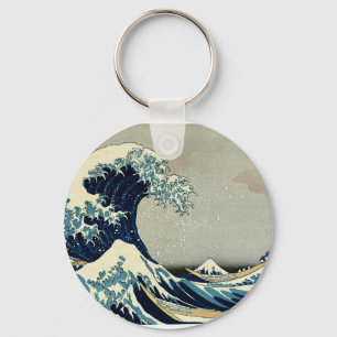 Katsushika Hokusai är Underbara vågen av Kanagawa Nyckelring