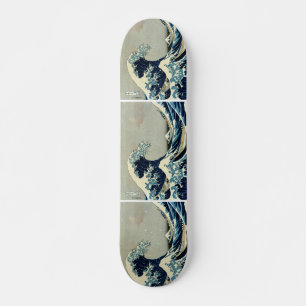 Katsushika Hokusai är Underbara vågen av Kanagawa Old School Skateboard Bräda 21,6 Cm