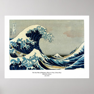 Katsushika Hokusai är Underbara vågen av Kanagawa Poster