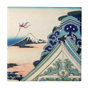 Katsushika Hokusai - Asakusa Honganji temple, Edo Kakelplatta