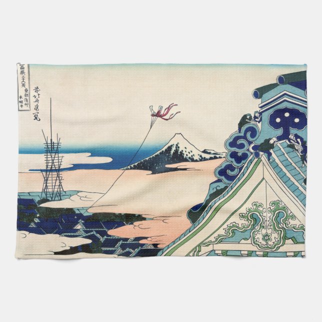 Katsushika Hokusai - Asakusa Honganji temple, Edo Kökshandduk (Horisontell)