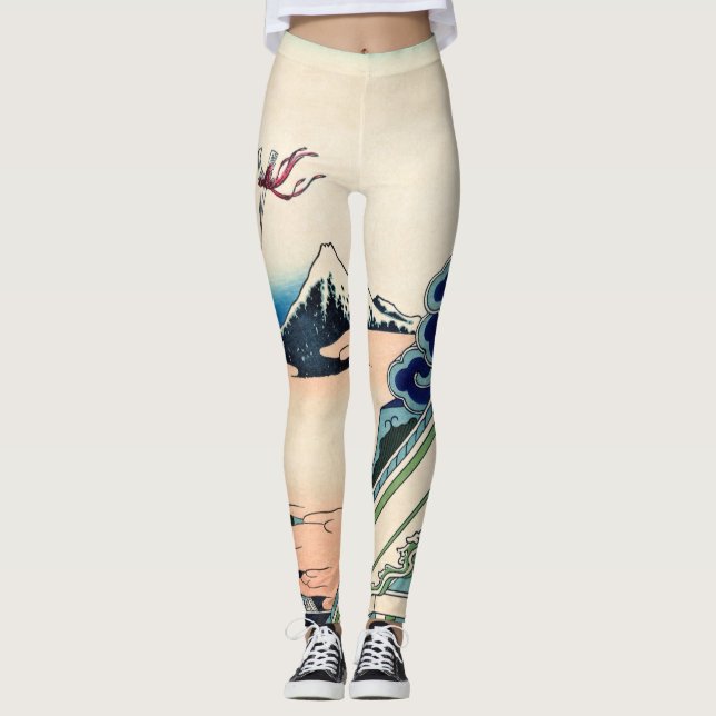 Katsushika Hokusai - Asakusa Honganji temple, Edo Leggings (Framsida)