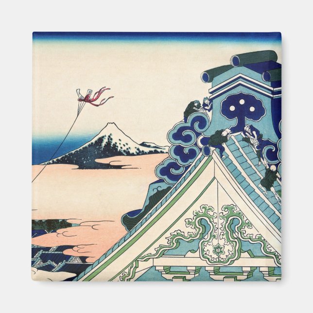 Katsushika Hokusai - Asakusa Honganji temple, Edo Magnet (Framsidan)