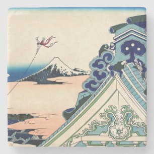 Katsushika Hokusai - Asakusa Honganji temple, Edo Stenunderlägg