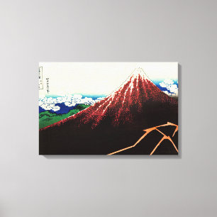 Katsushika Hokusai - Blixtar nedanför toppen Canvastryck