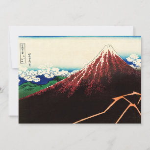 Katsushika Hokusai - Blixtar nedanför toppen Tack Kort
