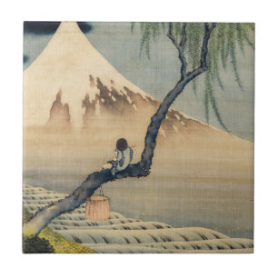 Katsushika Hokusai - Boy ViTuji Kakelplatta