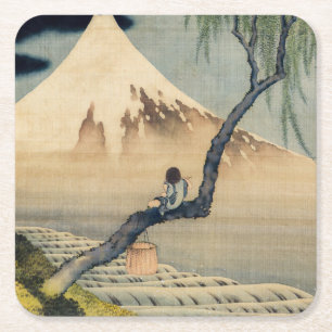 Katsushika Hokusai - Boy ViTuji Underlägg Papper Kvadrat