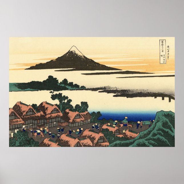 Katsushika Hokusai Dawn i Kai-provinsen Poster (Framsidan)