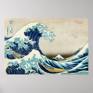 Katsushika Hokusai - Den stora vågen vid Kanagawa Poster