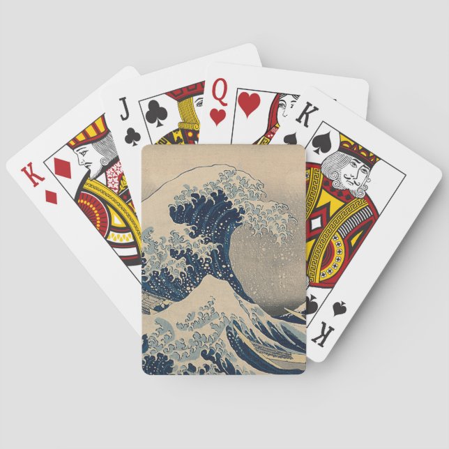 Katsushika Hokusai. Den Underbara vågen av Kanagaw Casinokort (Baksidan)