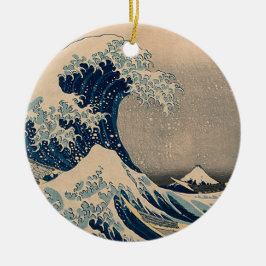 Katsushika Hokusai. Den Underbara vågen av Kanagaw Julgransprydnad Keramik