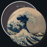 Katsushika Hokusai. Den Underbara vågen av Kanagaw Knapp<br><div class="desc">Katsushika Hokusai. Den Underbara vågen av Kanagawa. Den Underbara vågen utanför Kanagawa,  även känd som den Underbara vågen,  från serie 36 Views of Mount Fuji (Fugaku sanjūrokkei) Katsushika Hokusai,  1829-1833. Reproduktion av berömd av konstverk bilder på det offentliga området.</div>