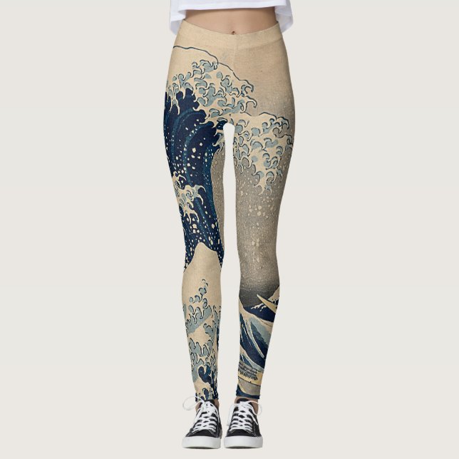 Katsushika Hokusai. Den Underbara vågen av Kanagaw Leggings (Framsida)