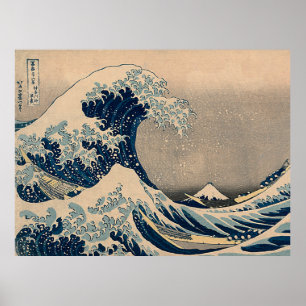 Katsushika Hokusai. Den Underbara vågen av Kanagaw Poster