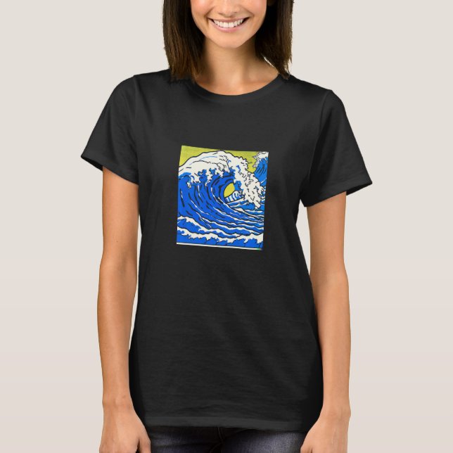 Katsushika Hokusai Den Underbara vågen av Kanagawa T Shirt (Framsida)