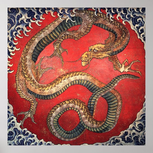 Katsushika hokusai drake poster (Framsidan)