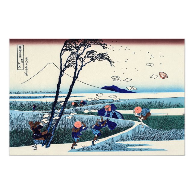 Katsushika Hokusai-Ejiri i Suruga-provinsen Fototryck (Framsidan)