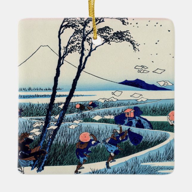 Katsushika Hokusai-Ejiri i Suruga-provinsen Julgransprydnad Keramik (Framsida)