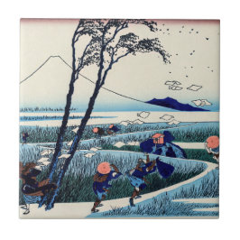 Katsushika Hokusai-Ejiri i Suruga-provinsen Kakelplatta