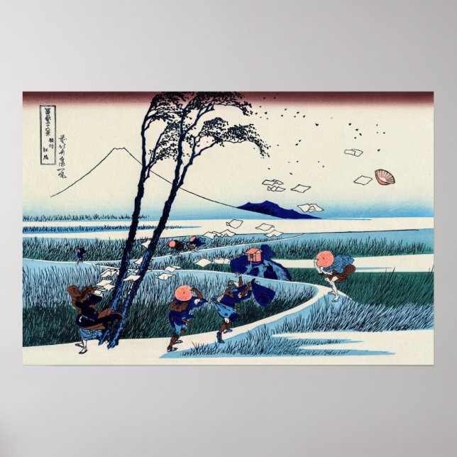 Katsushika Hokusai-Ejiri i Suruga-provinsen Poster (Framsidan)