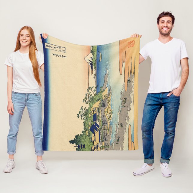 Katsushika Hokusai Enoshima i Sagamiprovinsen Fleecefilt (På plats)