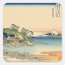 Katsushika Hokusai Enoshima i Sagamiprovinsen Fyrkantigt Klistermärke