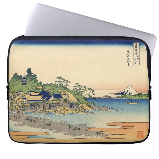 Katsushika Hokusai Enoshima i Sagamiprovinsen Laptop Fodral (Framsidan)