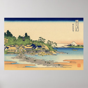 Katsushika Hokusai Enoshima i Sagamiprovinsen Poster
