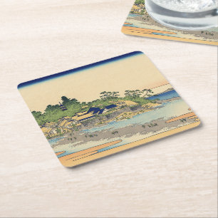 Katsushika Hokusai Enoshima i Sagamiprovinsen Underlägg Papper Kvadrat