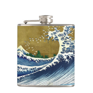 Katsushika Hokusai - Färgad Big Wave Fickplunta