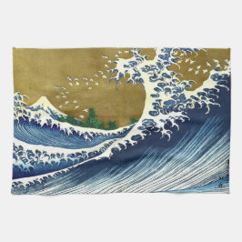 Katsushika Hokusai - Färgad Big Wave Kökshandduk