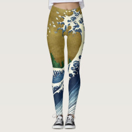 Katsushika Hokusai - Färgad Big Wave Leggings