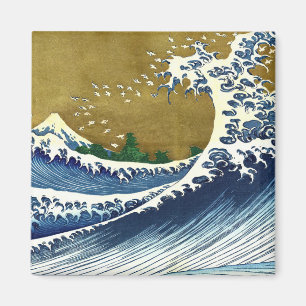 Katsushika Hokusai - Färgad Big Wave Magnet
